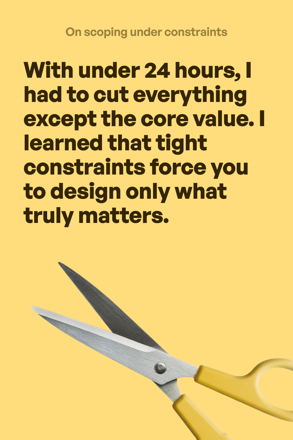 Reflection card — on scoping under constraints