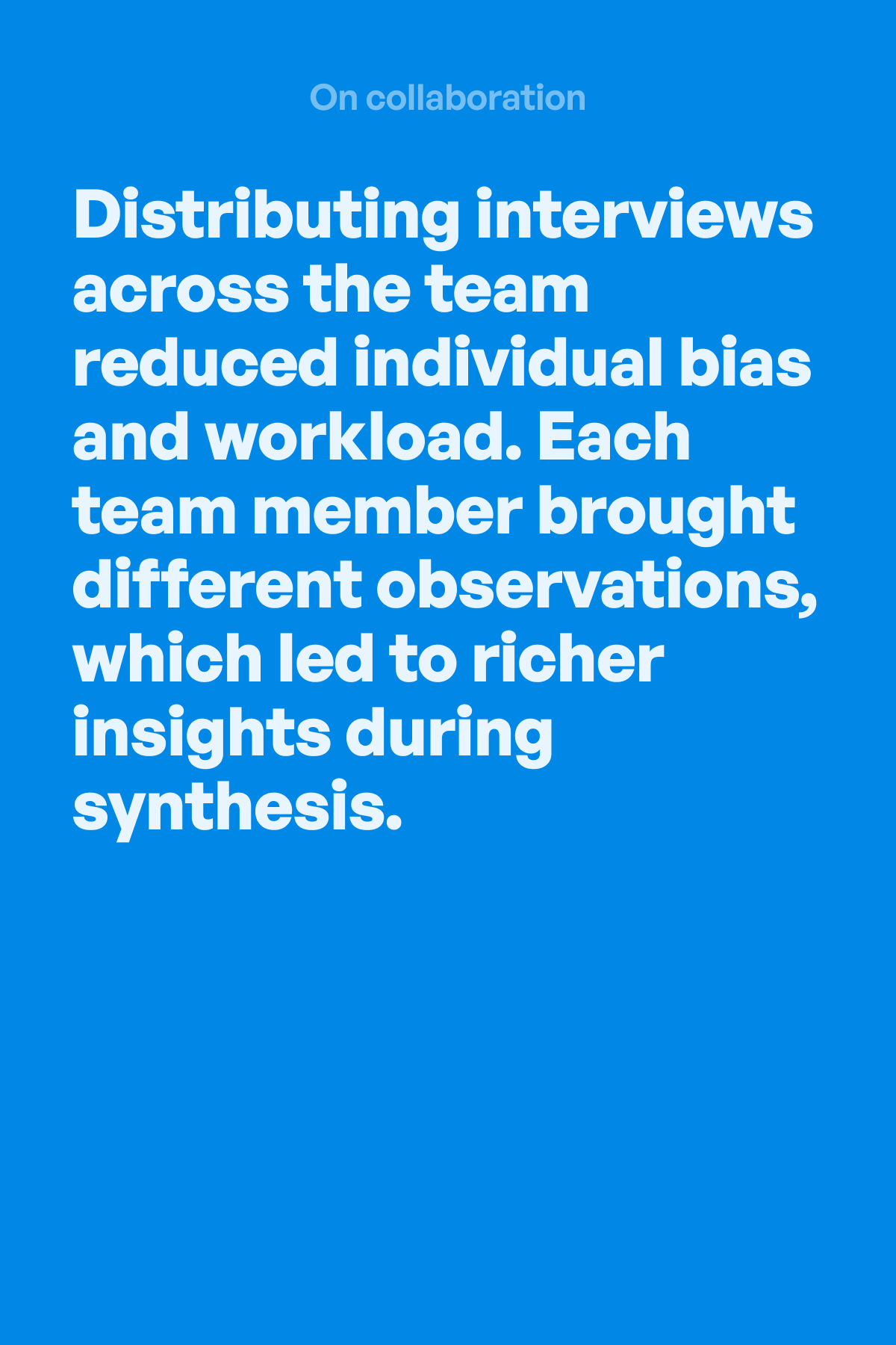 Reflection — on collaboration